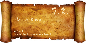 Tóth Keve névjegykártya