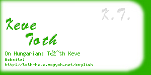 keve toth business card